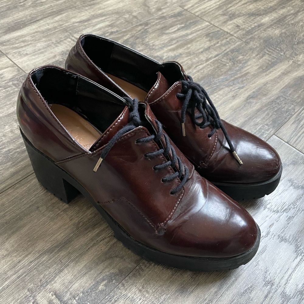 Zara Burgundy Ankle Boots